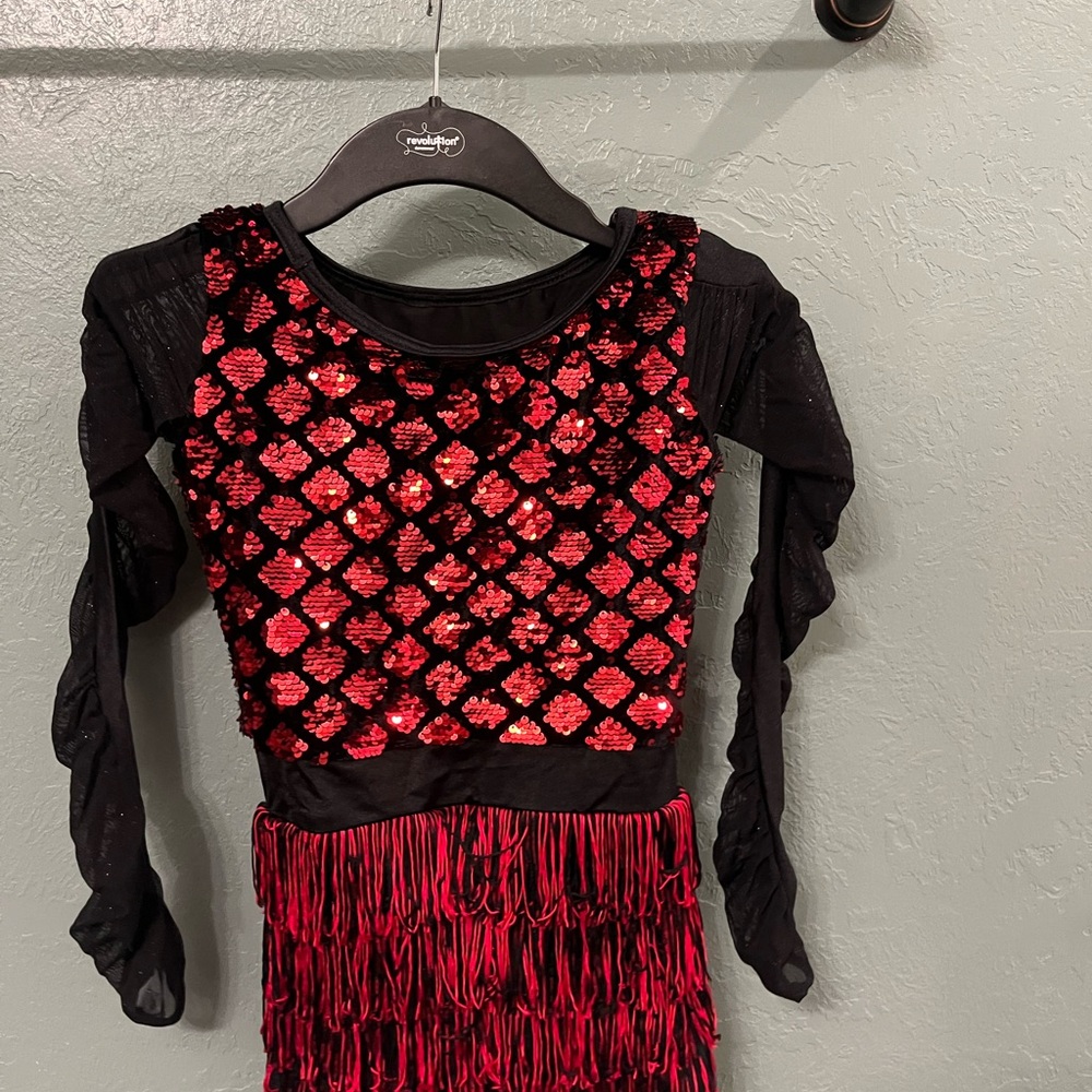 Black and Red Sequin dance costume